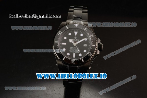 Rolex Sea-Dweller Clone Rolex 3135 Automatic PVD Case Black Dial With Dots Markers PVD Bracelet - Click Image to Close